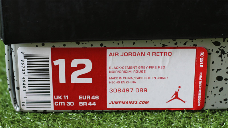 2016 Authentic Air Jordan 4 Retro Black Cement